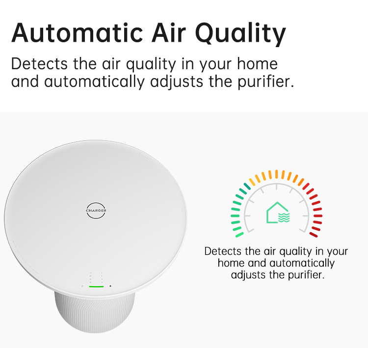2 in 1 Multi Purpose table type Air Purifier Hepa Filter with Wireless Charging and light