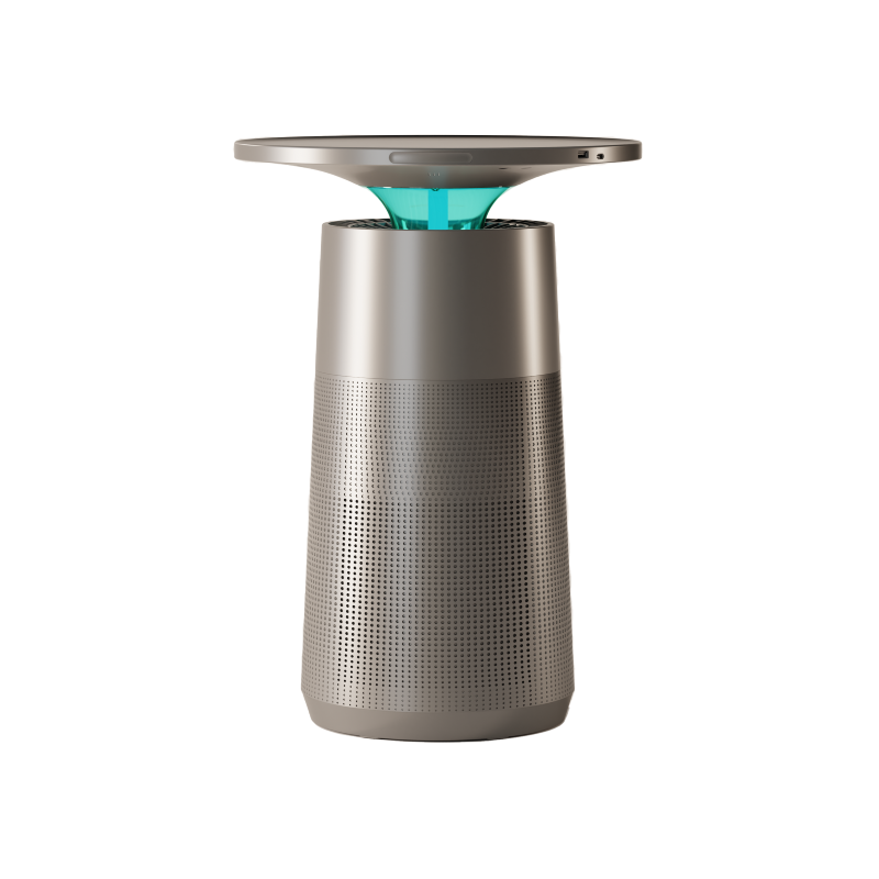 2 in 1 Multi Purpose table type Air Purifier Hepa Filter with Wireless Charging and light