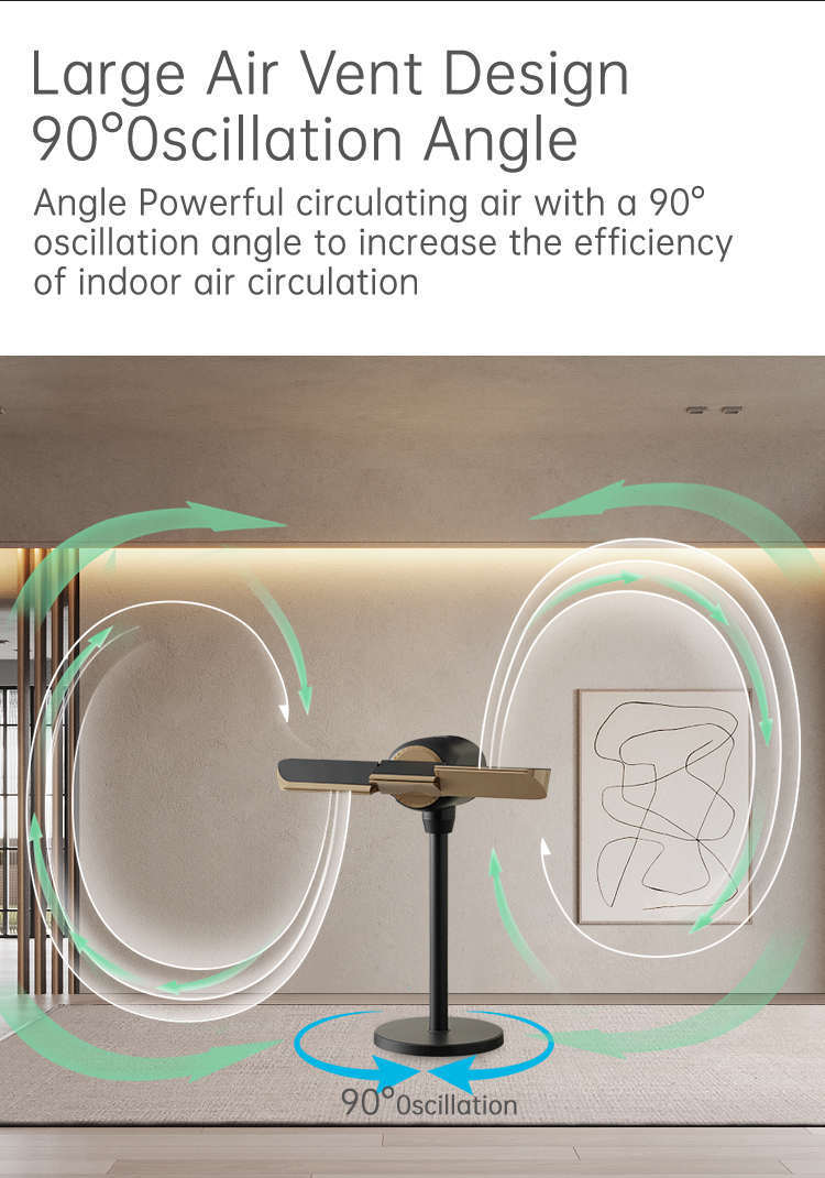 360&deg;Multi-direction 5 air speeds tuya Smart Bladeless Cooling Tower Fan