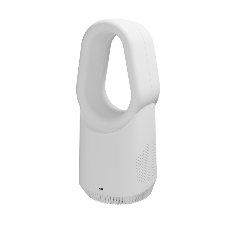 Small Bladeless Desk Fan Rechargeable table fan with Night Light Touch Control