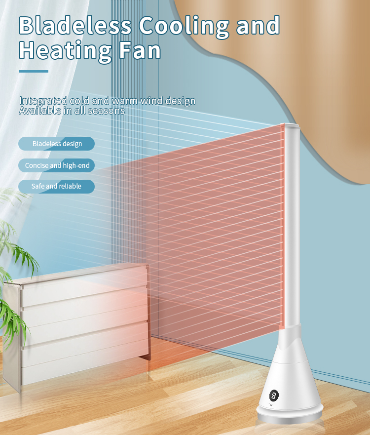 2 in 1 Smart Cooling Fan Bladeless Tower Ptc Fan Heater