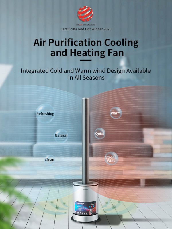 Hot and Cold Air Purifier Fan Electric Fan Heater for Room