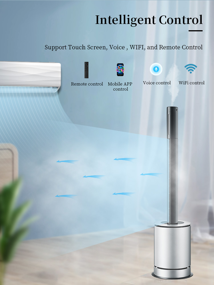 4 in 1 Bladeless Tower Fan with Air Purification, Humidification, Cooling & Heating