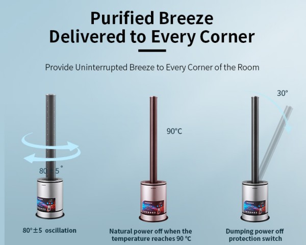 Hot and Cold Air Purifier Fan Electric Fan Heater for Room